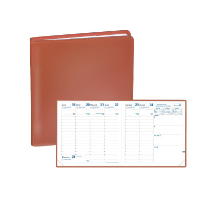 Agenda QUOVADIS EXECUTIF 16x16cm - Luna Terracotta - 1 semaine sur 2 pages Vertical