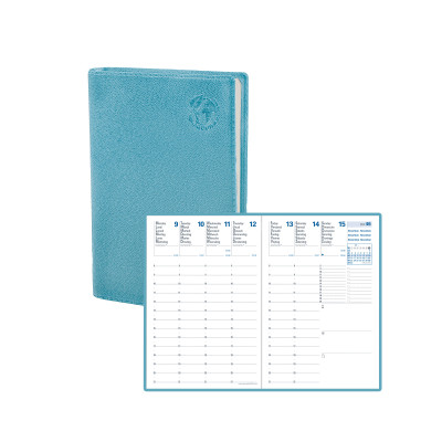 Agenda QUOVADIS UNIVERSITAIRE 10x15cm - Equology Bleu - 1 semaine sur 2 pages Vertical