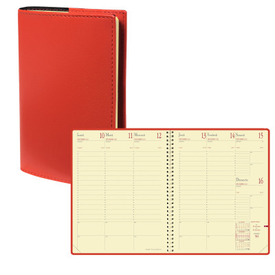 Agenda QUOVADIS Manager 21x27cm Soho - 1 semaine sur 2 pages Vertical - Rouge Dali