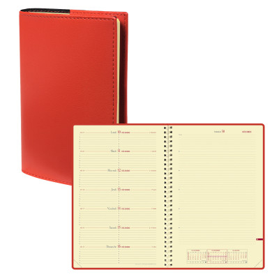 Agenda QUOVADIS Note 24S 16x24cm Soho - 1 semaine sur 1 page Horizontal+NOTE - Rouge Dali