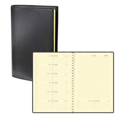 Agenda QUOVADIS Note 15S 10x15cm Soho - 1 semaine sur 1 page Horizontal+NOTE - Noir Ebène