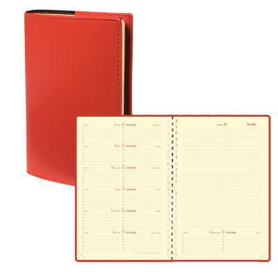 Agenda QUOVADIS Note 15S 10x15cm Soho - 1 semaine sur 1 page Horizontal+NOTE - Rouge Dali