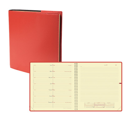 Agenda QUOVADIS Note 16S 16x16cm Soho - 1 semaine sur 1 page Horizontal+NOTE - Rouge Dali