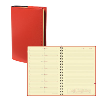 Agenda QUOVADIS Note 29S 21x29,7cm Soho - 1 semaine sur 1 page Horizontal+NOTE - Rouge Dali