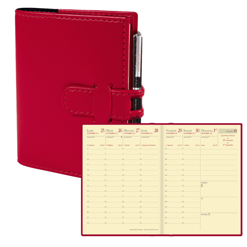 Quo Vadis Soho Randonnée Prestige - Agenda Civil Semainier 2025, Format 9x12,5 Cm, Bleu Acier