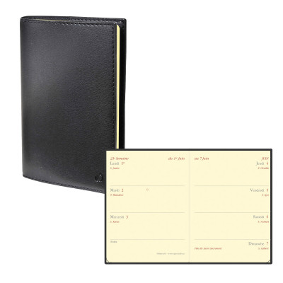 Agenda De Poche 2026 - Format 9x14 Cm, 1 Semaine Par Page - Avec élastique, Poche Intérieure Et Ruban Marque-page