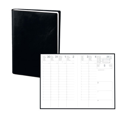 Agenda EXDI - 16x24 cm - CALLIOPE ML Alpha noir - 1 semaine sur 2 pages vertical