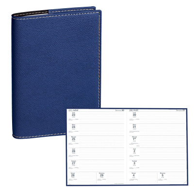 Agenda 2024 QUOVADIS LE PROFESSEUR Club - Navy - 21x27cm - 2 semaines sur 2  pages