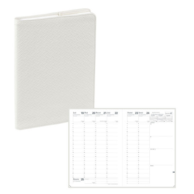 Agenda QUOVADIS MINISTRE 16x24cm - Paola blanc - 1 semaine sur 2 pages Vertical