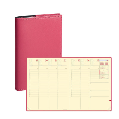 Agenda 2024 QUOVADIS MINISTRE Prestige Soho Rose - 16x24cm - 1 semaine sur  2 pages Verticale