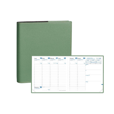 Agenda QUOVADIS EXECUTIF Club Sauge - 16x16cm - 1 semaine sur 2 pages Verticale