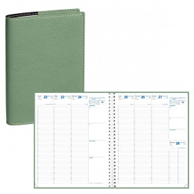 Agenda 2024 organiseur QUOVADIS - TIMER 17 Prestige cuir vachette lisse  Luna rouge dali - 10x17cm