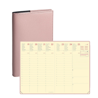 Agenda QUOVADIS AFFAIRES PRESTIGE Soho Beige - 10x15cm - 1 semaine sur 2 pages Verticale