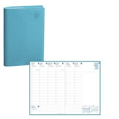 Agenda QUOVADIS PRESIDENT 21x27cm - Equology Bleu - 1 semaine sur 2 pages Vertical