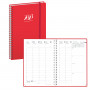 Agenda QUOVADIS Ministre S 16x24cm Oslo - 1 semaine sur 2 pages Vertical - Rouge corail