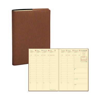 Agenda QUOVADIS Affaires Prestige 10x15cm Sahara - 1 semaine sur 2 pages Vertical - Noisette