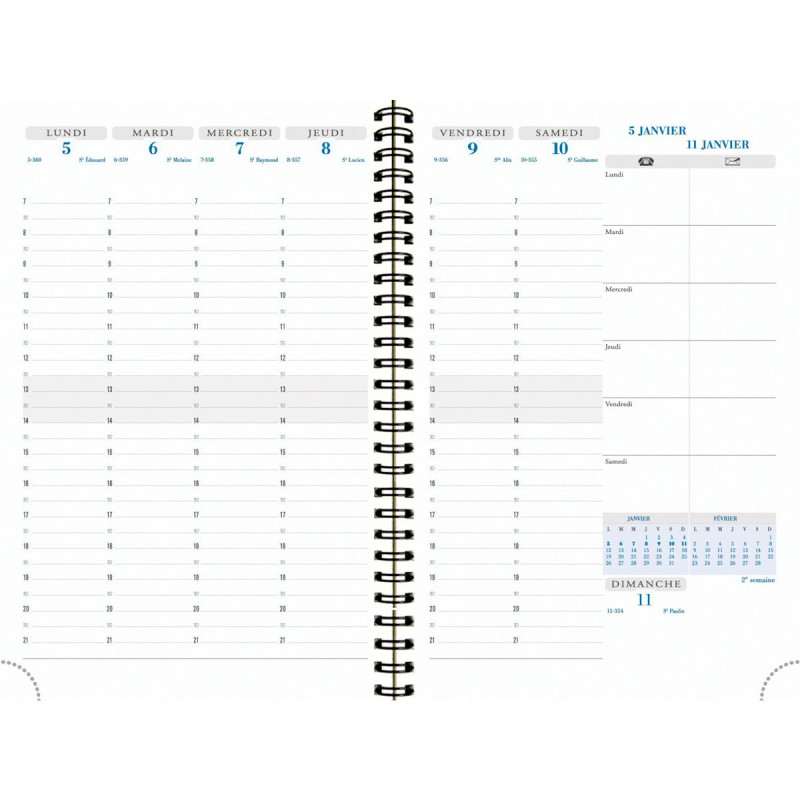 Agenda De Bureau Exacompta Méline SAD 18S 2025-2026 - Semainier 16 Mois Avec Couverture Amovible, Format 15x17 Cm, Coloris Aléatoires