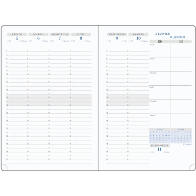 Recharge Agenda 2024 EXACOMPTA SAS Visuel 7 - 15x21cm - 1 semaine sur 2  pages