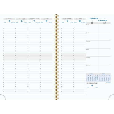 Recharge agenda EXACOMPTA SAD 20W - 15x21cm - 1 semaine sur 2 pages