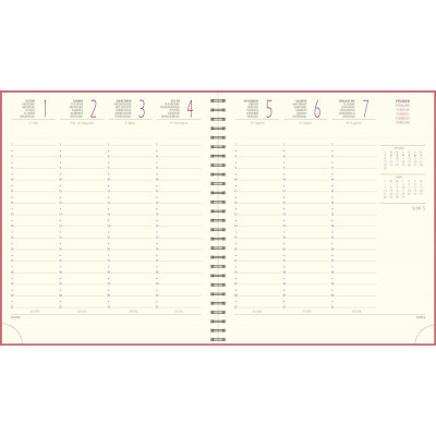 Agenda De Bureau Eurotime 18S Spiralé Duo Kaa 15 X 17 Cm Semainier Janvier A Decembre 2026 354