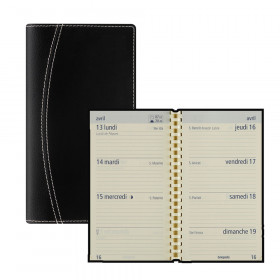 Agenda noir 2 jours/page BREPOLS Saturnus LIMA 13,3x21cm 2024