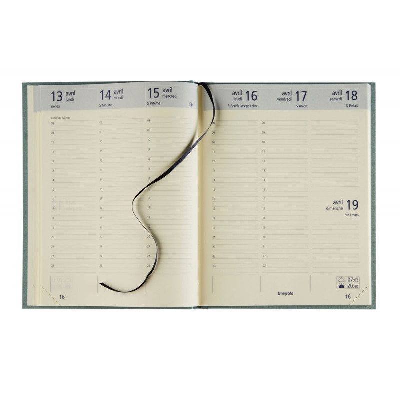 Agenda 2025 BREPOLS Optivision LARGE 17x22cm FERRARA 1 semaine sur 2 pages Vertical (COLORIS