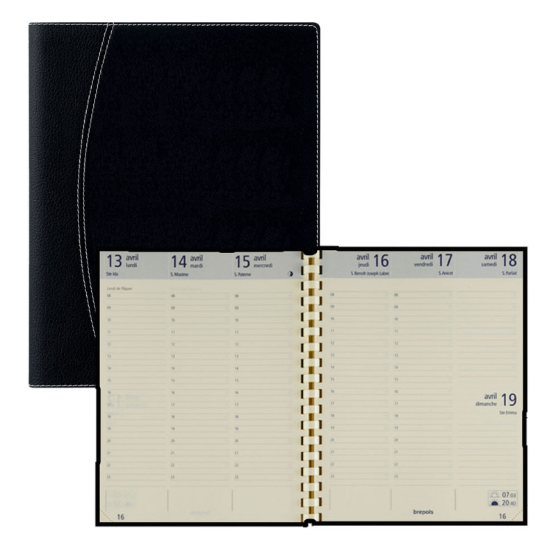 Agenda 2025 BREPOLS Optivision LARGE 17x22cm FERRARA 1 semaine sur 2 pages Vertical (COLORIS