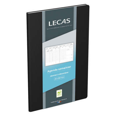 Agenda LECAS - Classique - 21x29,7cm - 1 semaine sur 2 pages vertical - (COLORIS ALEATOIRES)