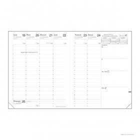 RECHARGE AGENDA MANAGER SEMAINIER SPIRALE 21x27cm IVOIRE *2024*