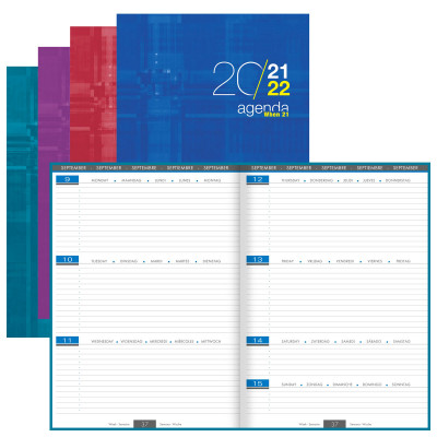 DESTOCKAGE-Agenda CLAIREFONTAINE When 21 - 21x29.7cm - 1 semaine sur 3 pages (COLORIS ALEATOIRES)