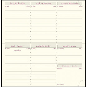 EXACOMPTA Intérieur de rechange de semainier de poche Temporel 16 tranche or répertoire et atlas - 160 x 85 mm