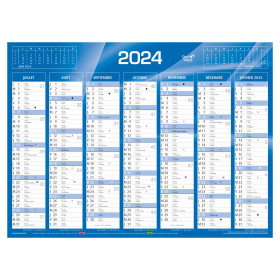 Agenda 2024 QUOVADIS LE PROFESSEUR Club - Navy - 21x27cm - 2 semaines sur 2  pages