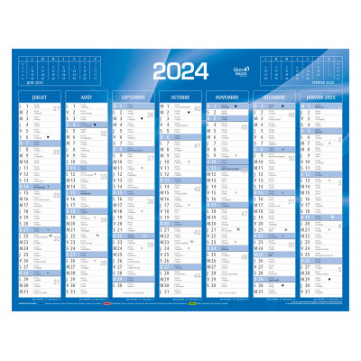 Calendrier de Banque Bleu 43x33.5cm carton rigide