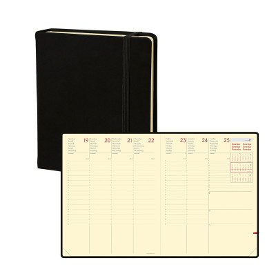 QUO VADIS Agenda Poche millésimé Eco, Janvier à Décembre 2024, format 9 x  13 cm couverture PVC Noire