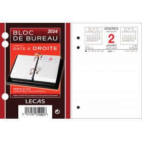 Lecas - 1 Agenda Semainier Classique Economique Grand Format 21 x 27 cm -  Couverture Noire - Août 2023 à Août 2024