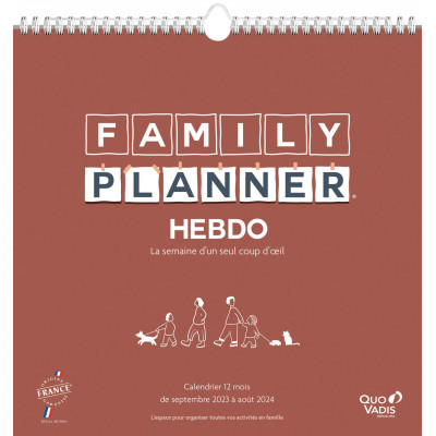 Calendrier QUOVADIS Family Planner hebdomadaire - 30x30cm