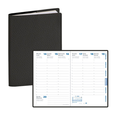 Agenda QUOVADIS AFFAIRES 10x15cm - Mona Plomb - 1 semaine sur 2 pages Vertical