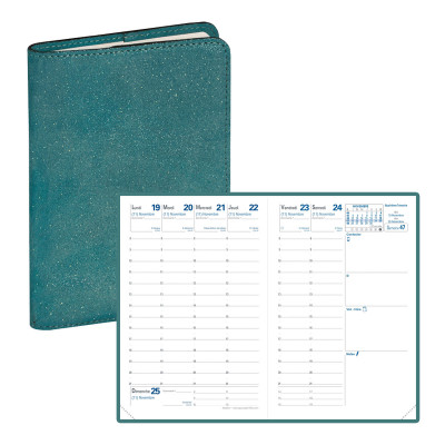 Agenda QUOVADIS AFFAIRES 10x15cm - Julo Bleu Canard - 1 semaine sur 2 pages Vertical