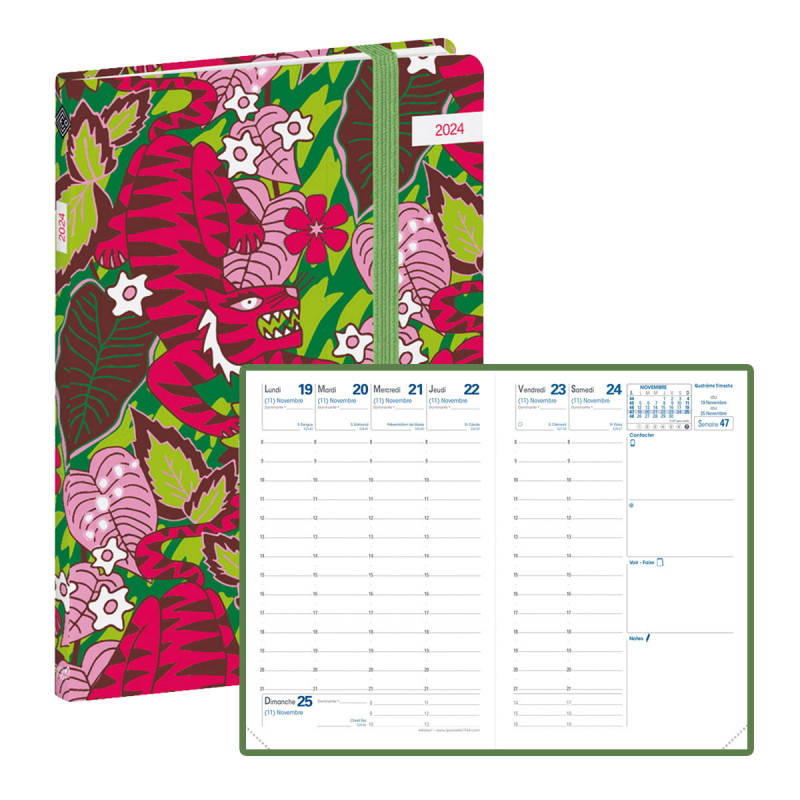 Agenda 2024 QUOVADIS Texthebdo 16 x 24 cm - 1 semaine sur 2 pages -  (COULEURS ALEATOIRES)