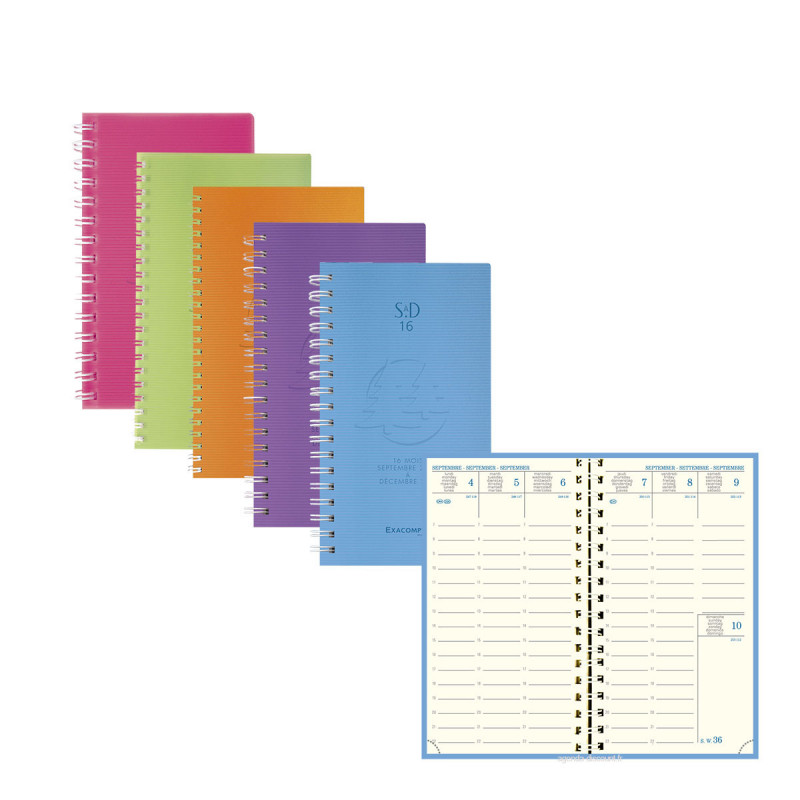 Agenda 2024 EXACOMPTA Winner - 130x85mm - 1 jour par page (COLORIS  ALEATOIRES)