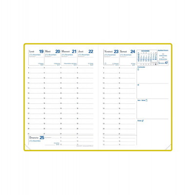 Recharge agenda QUOVADIS RANDONNEE tranche OR 9x12,5cm - 1 semaine sur 2 pages + répertoire