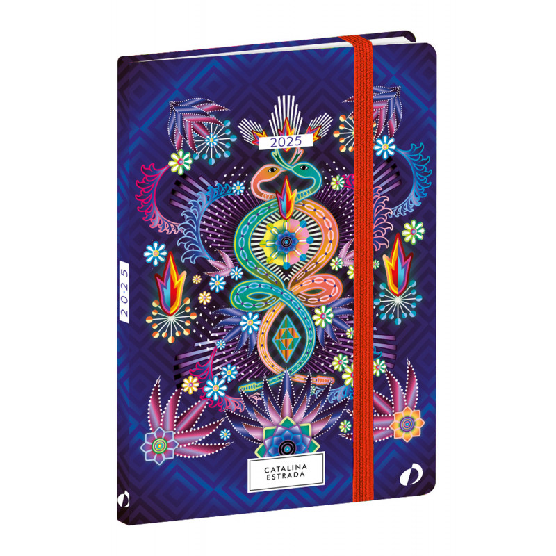 Agenda 2025 QUOVADIS Affaires 10x15cm Catalina Estrada 1 semaine sur 2 pages Vertical serpent