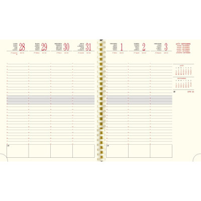 Recharge agenda EXACOMPTA SAD 22S spirale - 18x22cm - 1 semaine sur 2 pages