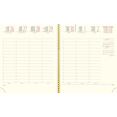 Recharge agenda EXACOMPTA SAD 18S spirale - 15x17cm - 1 semaine sur 2 pages