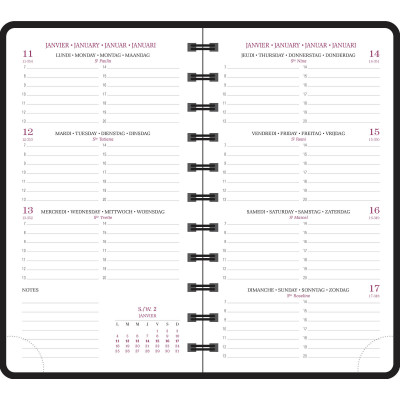 Agenda EXACOMPTA Eurotime 16S Chemin des Marettes Bleu - 9 x 16 cm - 1 semaine sur 2 pages