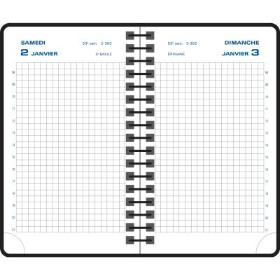Agenda EXACOMPTA Journal 15S 9x14,6 cm - 1 jour par page - BLEU