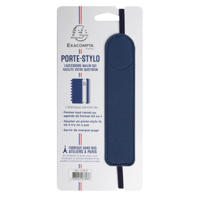 Porte stylo avec élastique 3,5x15,5cm - BLEU