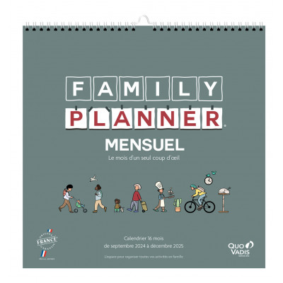 Calendrier QUOVADIS FAMILY PLANNER Mensuel - 30x30cm