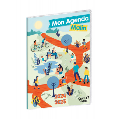 Mon agenda Malin CM1-CM2 - 21x29,7cm - 1 semaine sur 2 pages 