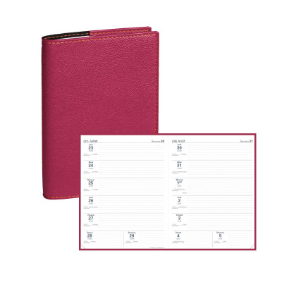 Agenda QUOVADIS LE PROFESSEUR Club - Framboise - 21x27cm - 2 semaines sur 2 pages